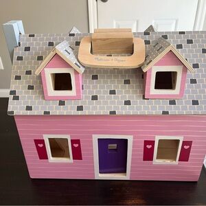 Melissa & Doug Pink and Gray Wooden Dollhouse